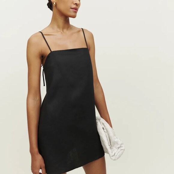 Reformation Aubree Linen Dress Black - Size XL - Picture 3 of 7